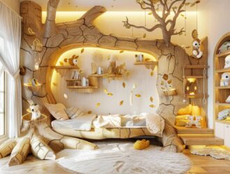 10 inspiracji na urządzenie pokoju dziecięcego z dodatkami wykonanymi z drewna