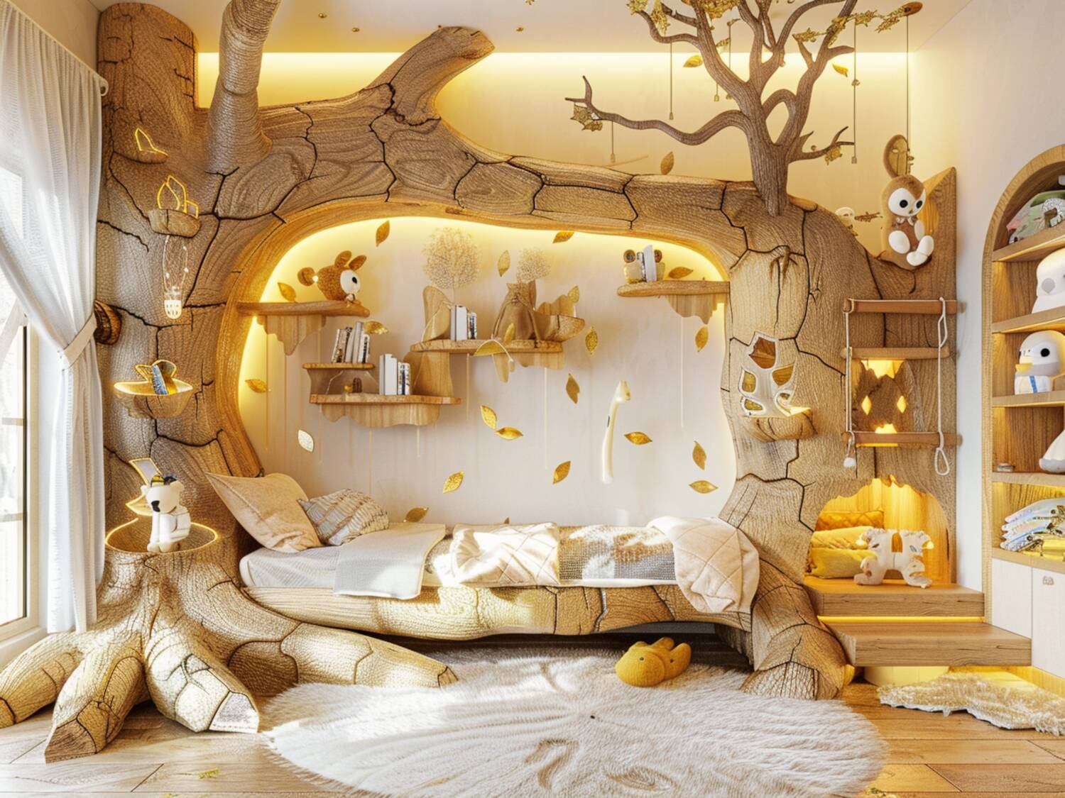 10 inspiracji na urządzenie pokoju dziecięcego z dodatkami wykonanymi z drewna