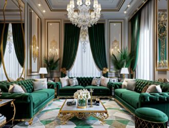 10 inspiracji na wnętrza glamour z akcentami glamour