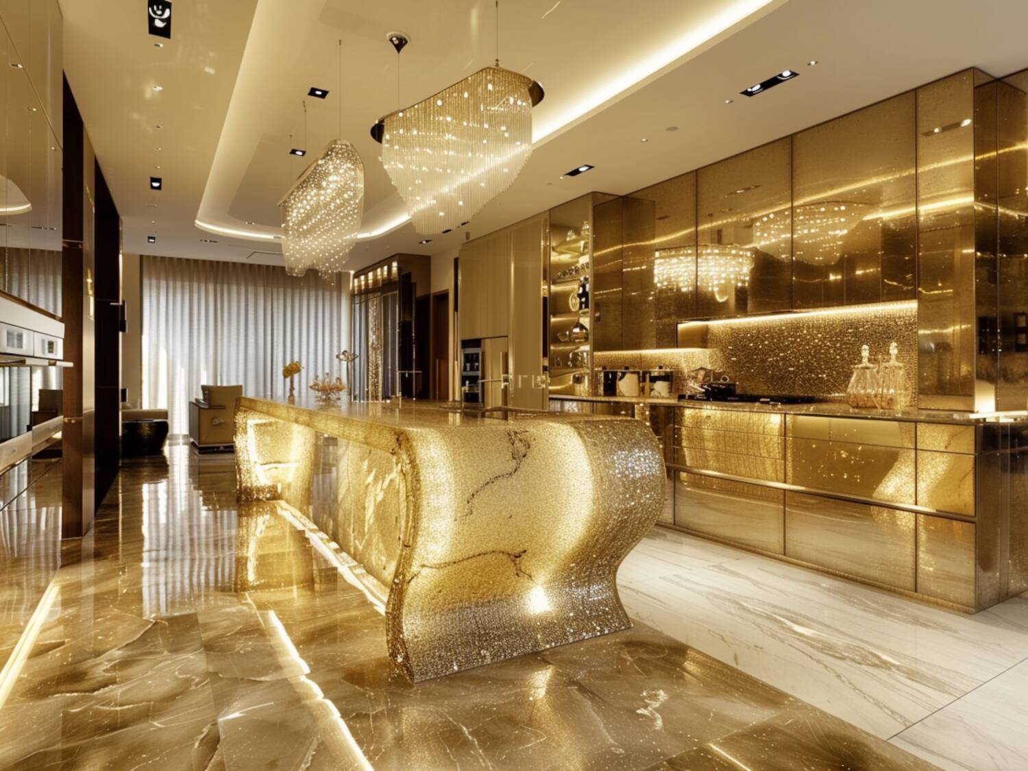 Jakie materiały najlepiej komponują się z wnętrzami glamour w kuchniach