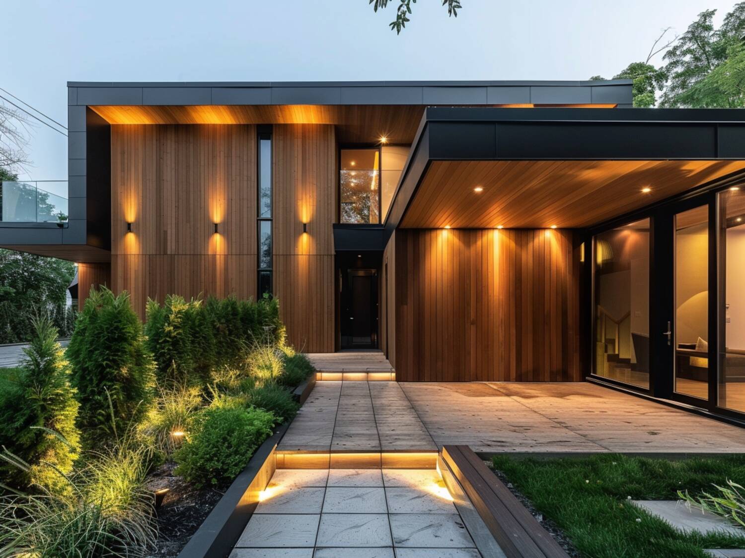 jakie lampy elewacyjne wybrać do domów z elewacją z naturalnego drewna