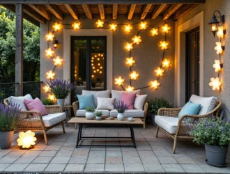 Zestaw mebli ogrodowych rattanowych z jasnym stolikiem kawowym