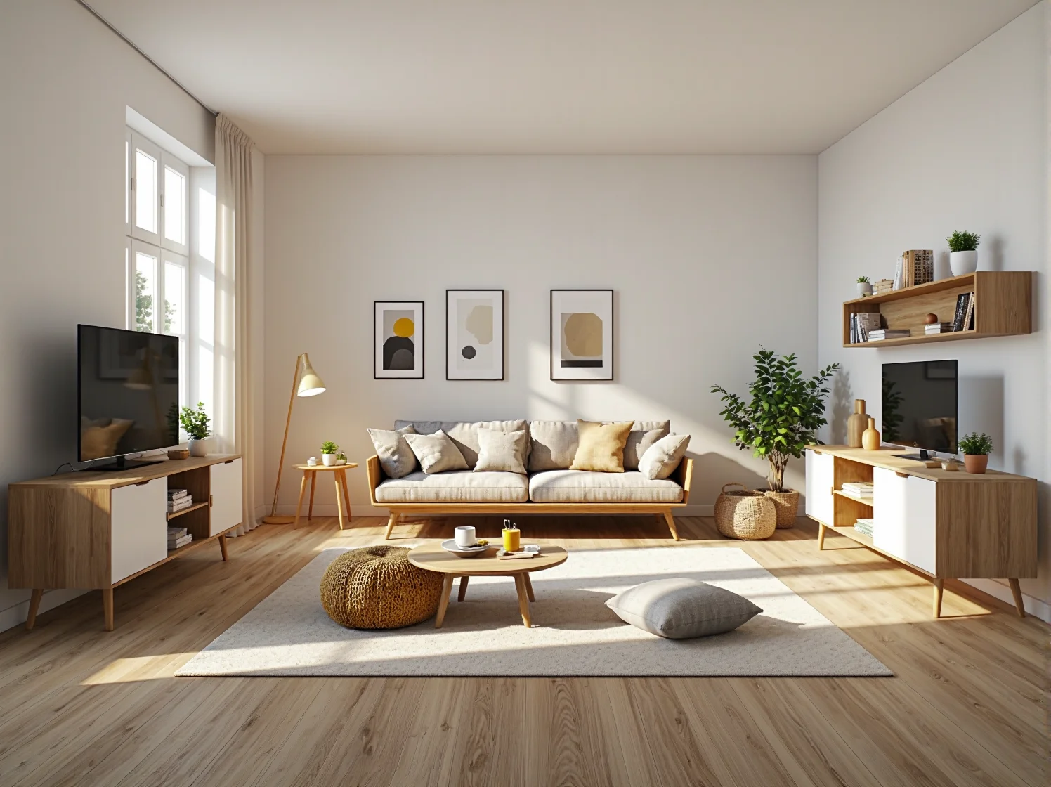 Lampka nocna z naturalnego drewna zapewniająca ciepłe światło w przytulnym pokoju dziecka.