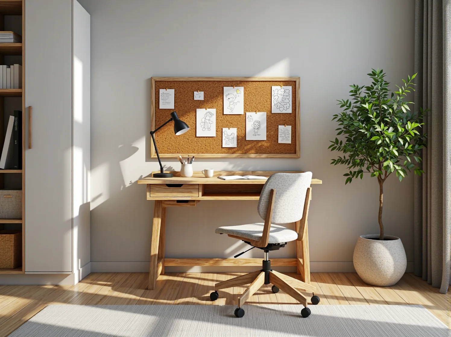 Funkcjonalne biurko dziecięce rozkładane ułatwiające naukę i zabawę.