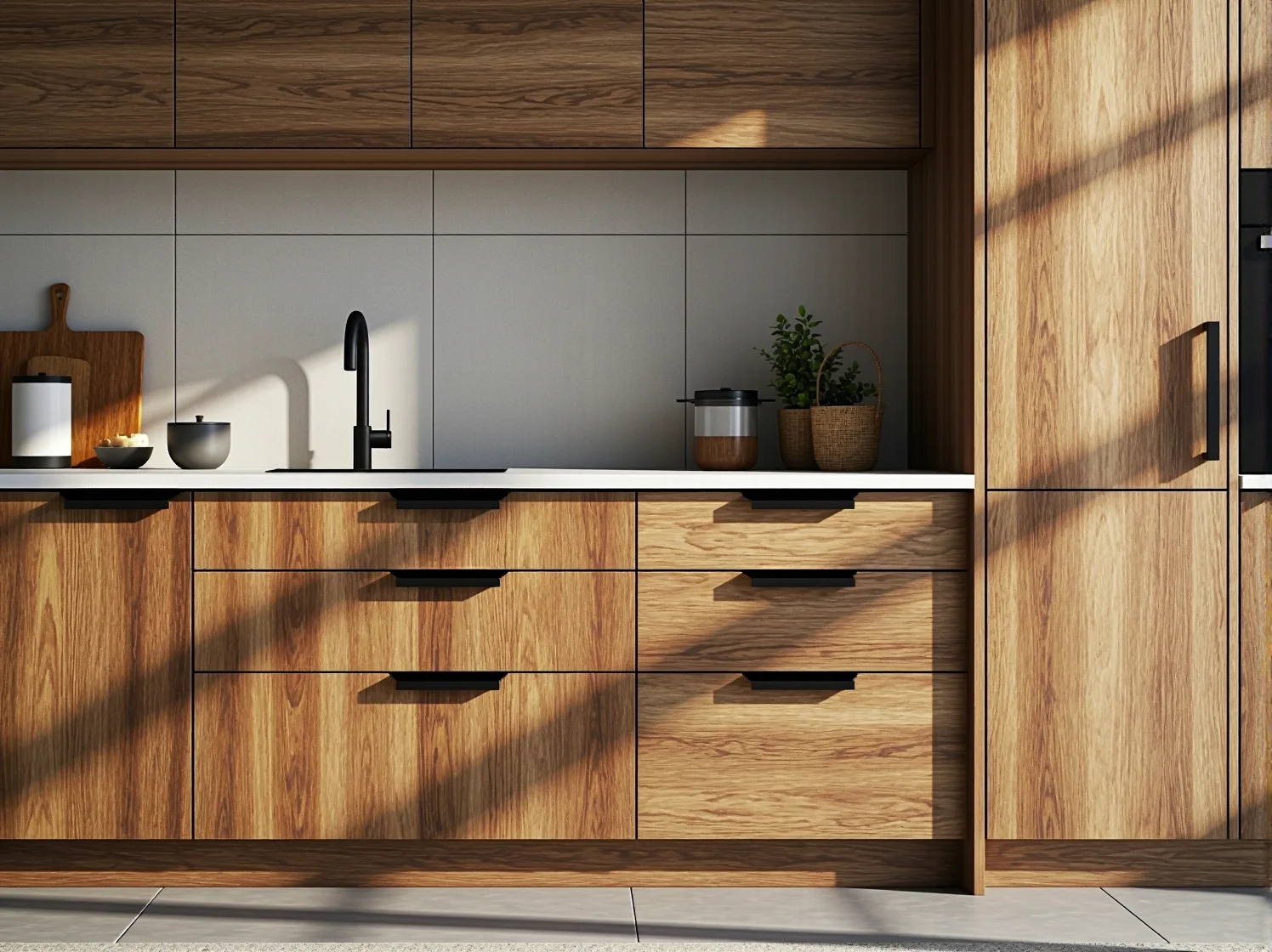 Jasna kuchnia w stylu retro z modułowymi szafkami – elastyczność i unikalny charakter mebli skandynawskich.