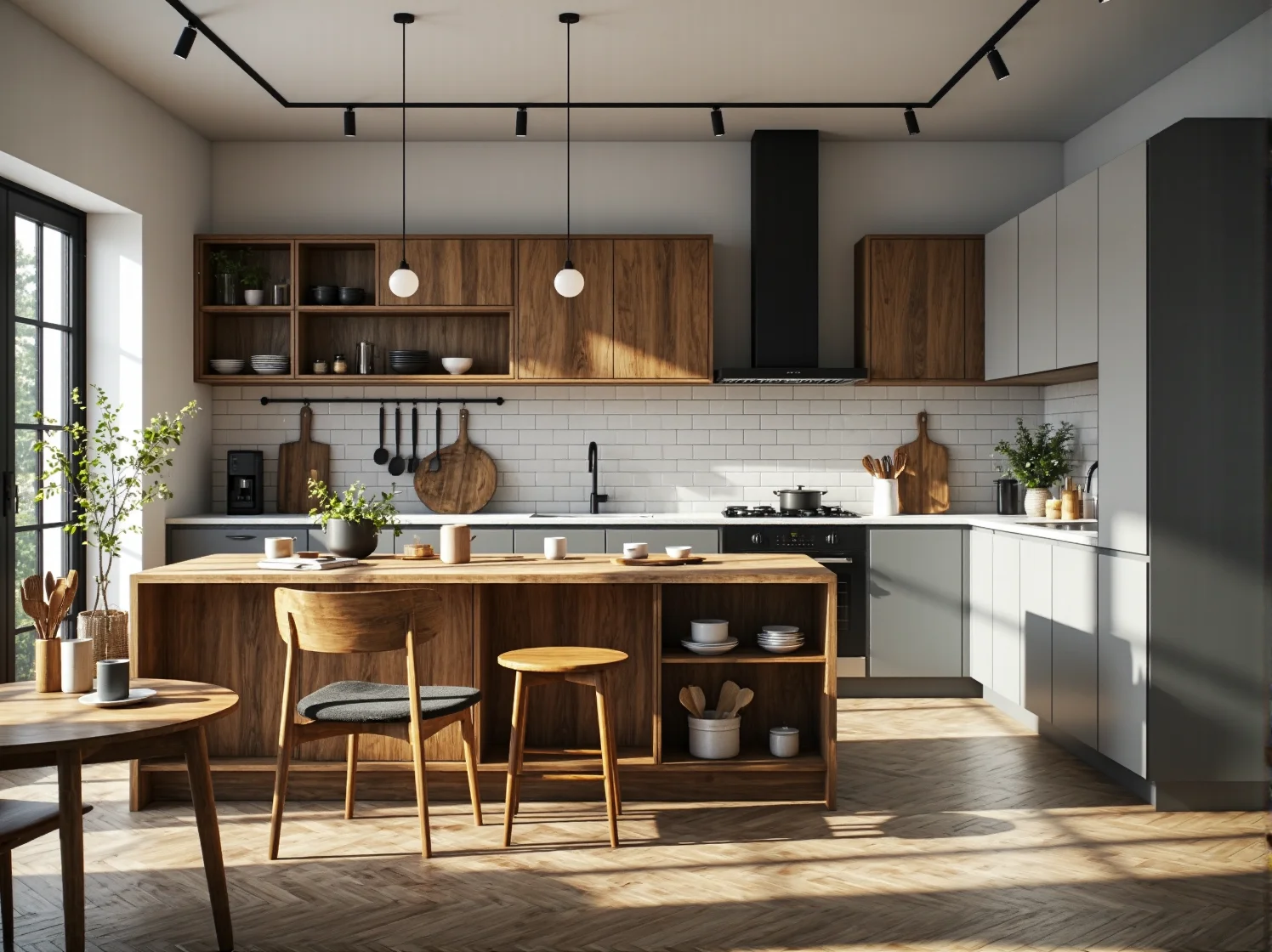 Jasny kącik do zabawy dla dziecka z namiotem tipi i eleganckim oświetleniem w stylu skandynawskim glamour.