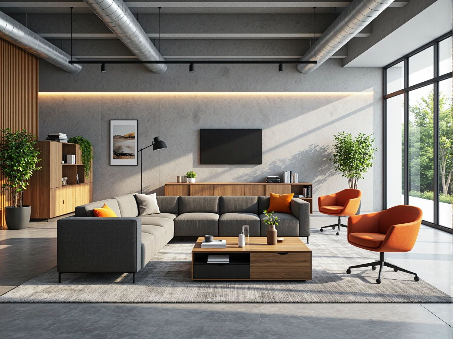 Nowoczesny stolik kawowy dąb z czarną szufladą i półką