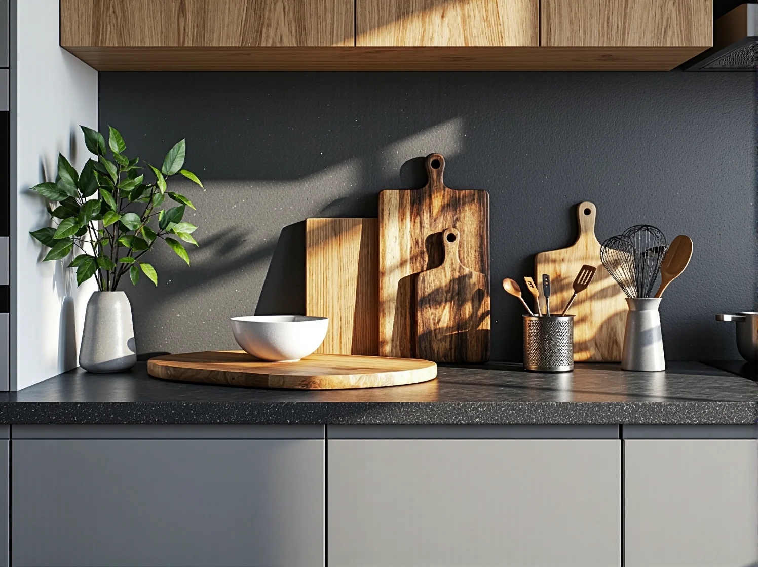 Detal lampy ogrodowej w stylu industrialnym emitującej chłodne białe światło na surową ścianę