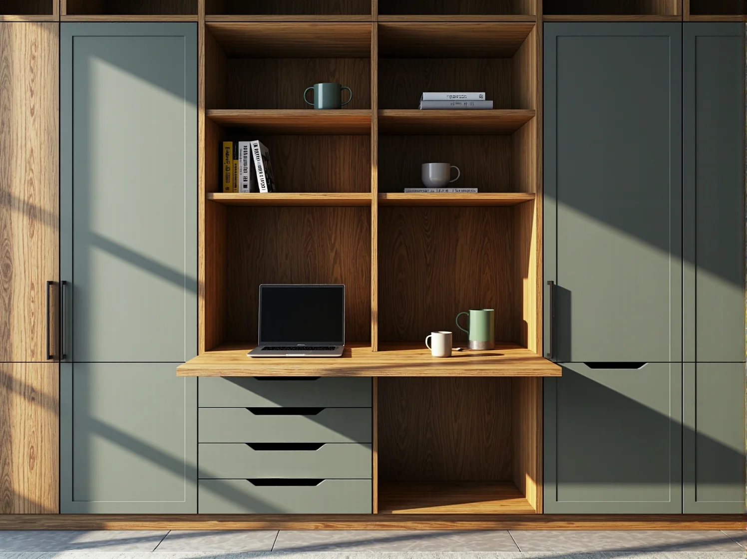 System regałów modułowych w kawalerce – funkcjonalne meble do przechowywania w małym mieszkaniu.