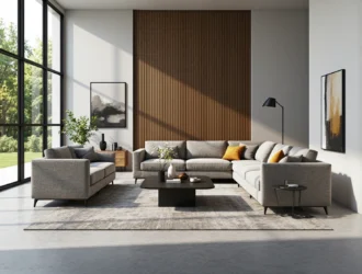 Nowoczesny narożnik tapicerowany szary na czarnych nóżkach