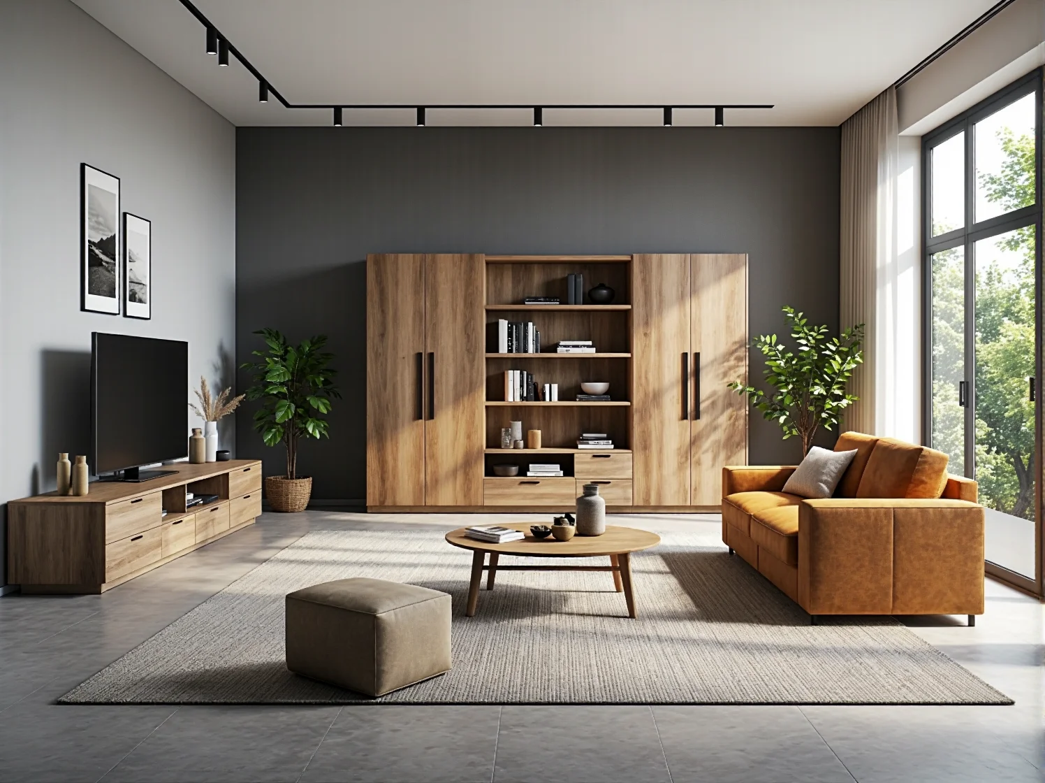 Narożnik modułowy musztardowy z eko-skóry z poduszkami