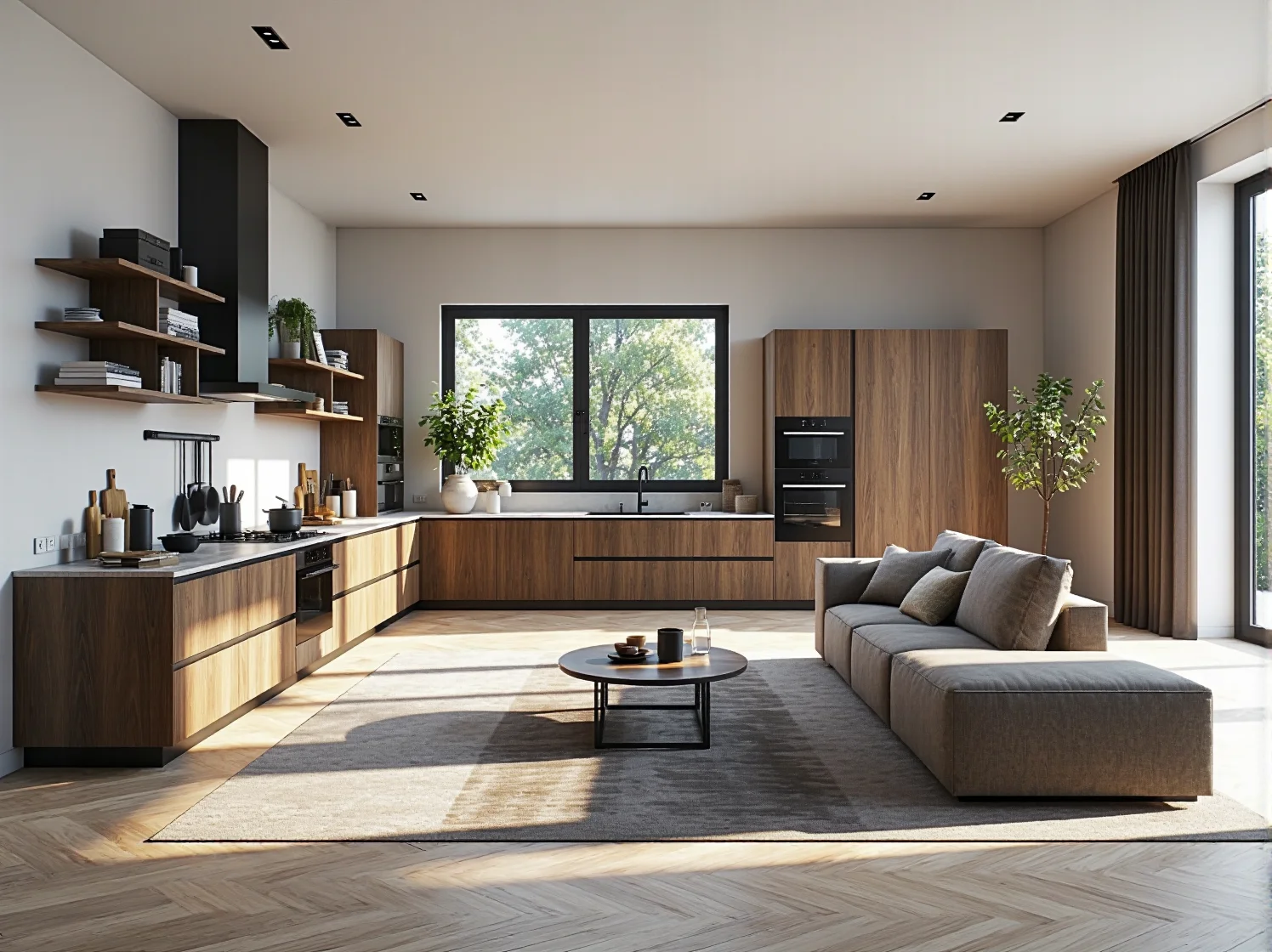 Zestaw narzędzi i desek potrzebnych do budowy regału na książki