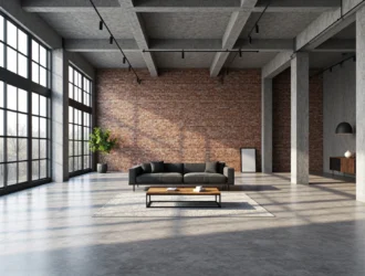 Grafitowa sofa trzyosobowa na metalowych nóżkach w stylu loft