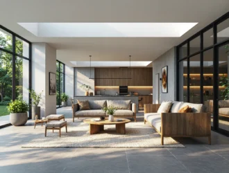 Okrągły stolik kawowy dębowy z solidną drewnianą podstawą