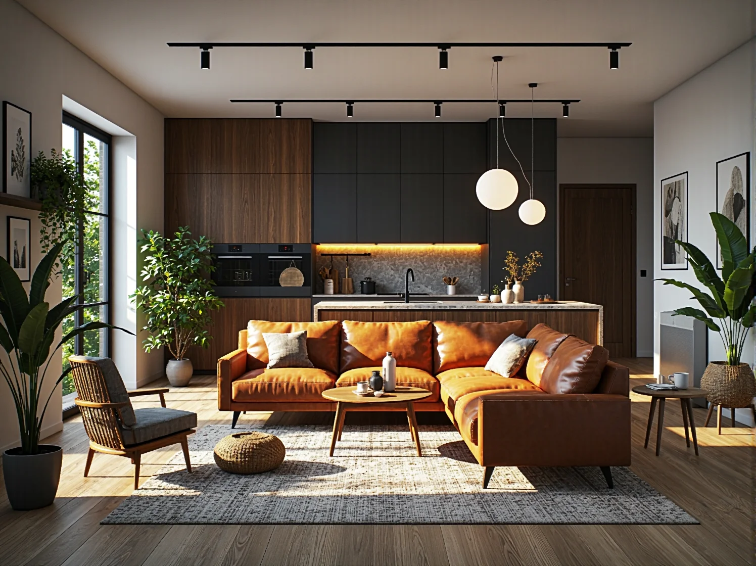 Szafka RTV z oświetleniem LED w nowoczesnym stylu, meble z wbudowanym oświetleniem do salonu.