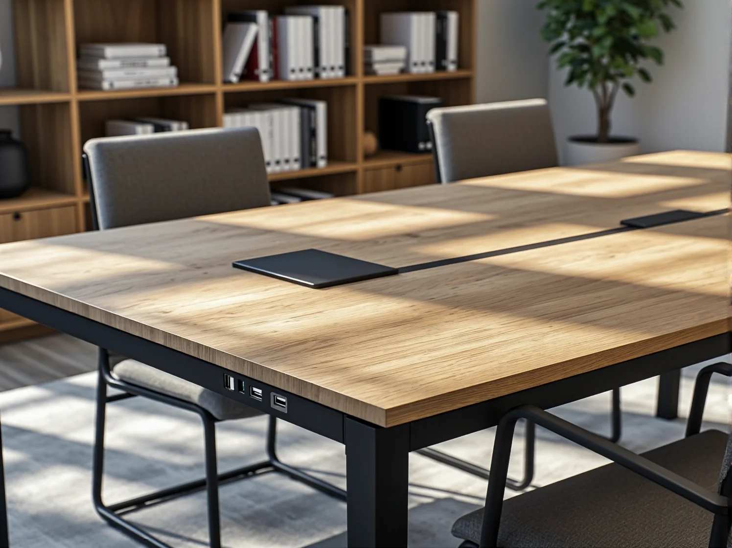 Wytrzymały stół dębowy do biblioteki publicznej, idealny do intensywnego użytkowania.